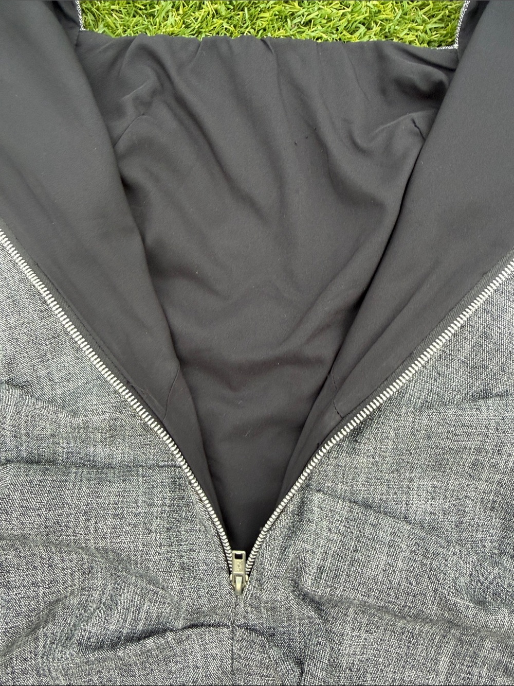 Nicole Miller Grey Tweed Midi Dress with Black Bodice - Picture 7 of 8